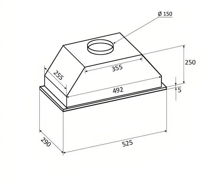 Витяжка повновбудована VENTOLUX BOX 60 X (700) PB BOX 60 X (700) PB фото