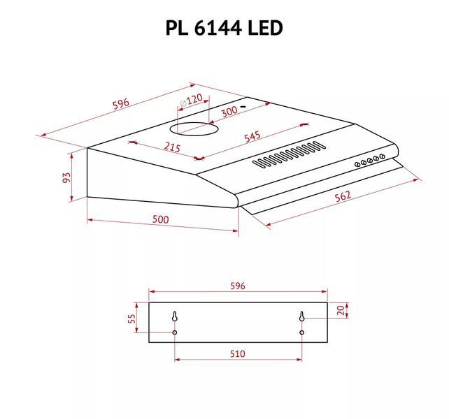 Витяжка плоска Perfelli PL 6144 BR LED PL 6144 BR LED фото