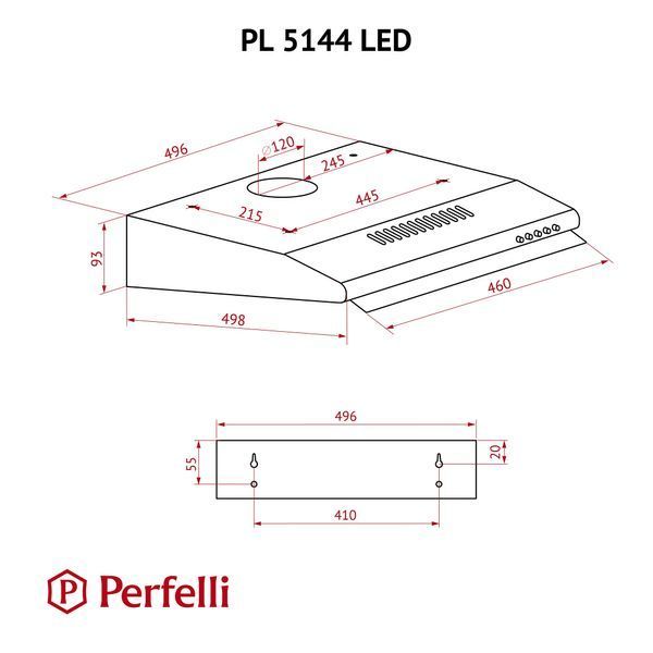 Витяжка плоска Perfelli PL 5144 W LED PL 5144 W LED фото